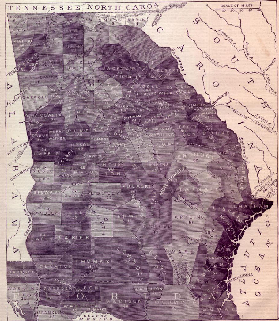 Georgia slave map